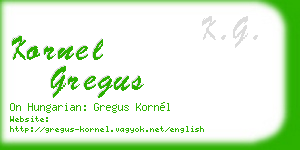 kornel gregus business card